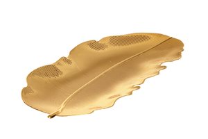 מגש ענק עלה מתכת זהב